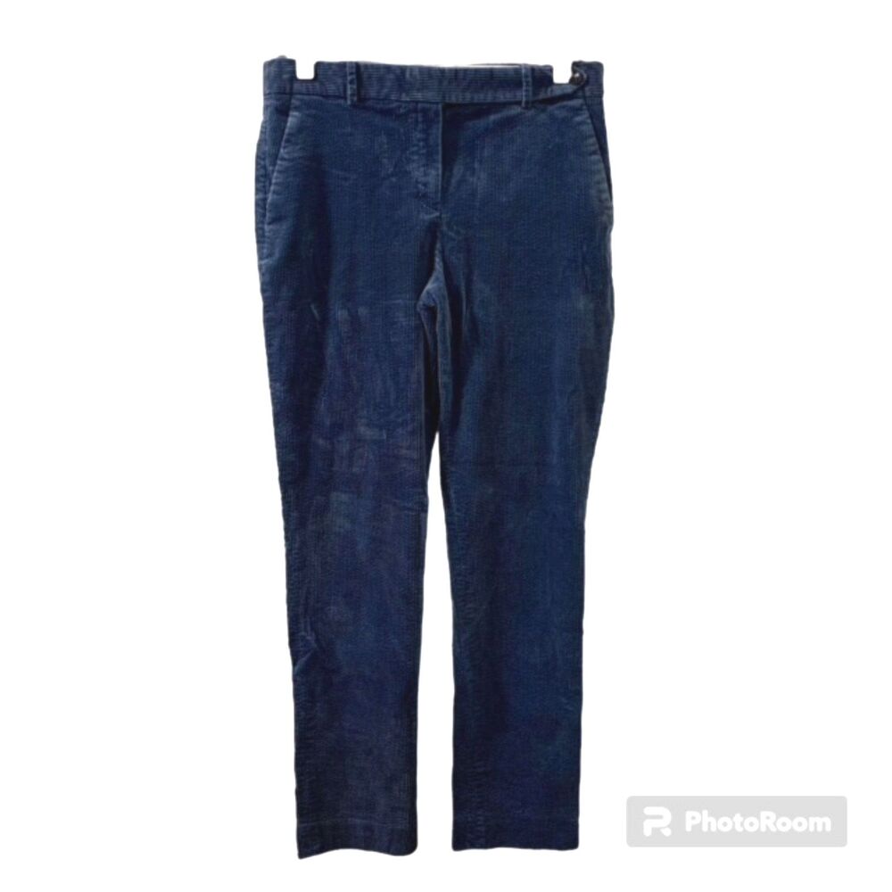 Theory Womens 6 Teal Modern Corduroy Slim Straight Trouser Pants Stretch